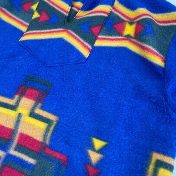 El Paso Saddle Blanket Co Aztec Southerwest Fleece Baja Sweatshirt Adult Small - Picture 5 of 6